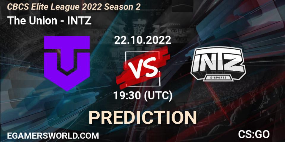 The Union vs INTZ: Match Prediction. 22.10.2022 at 19:30, Counter-Strike (CS2), CBCS Elite League 2022 Season 2