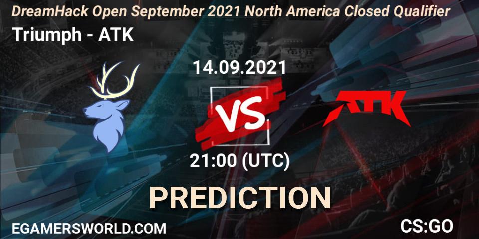 Triumph vs ATK: Match Prediction. 14.09.2021 at 21:00, Counter-Strike (CS2), DreamHack Open September 2021 North America Closed Qualifier