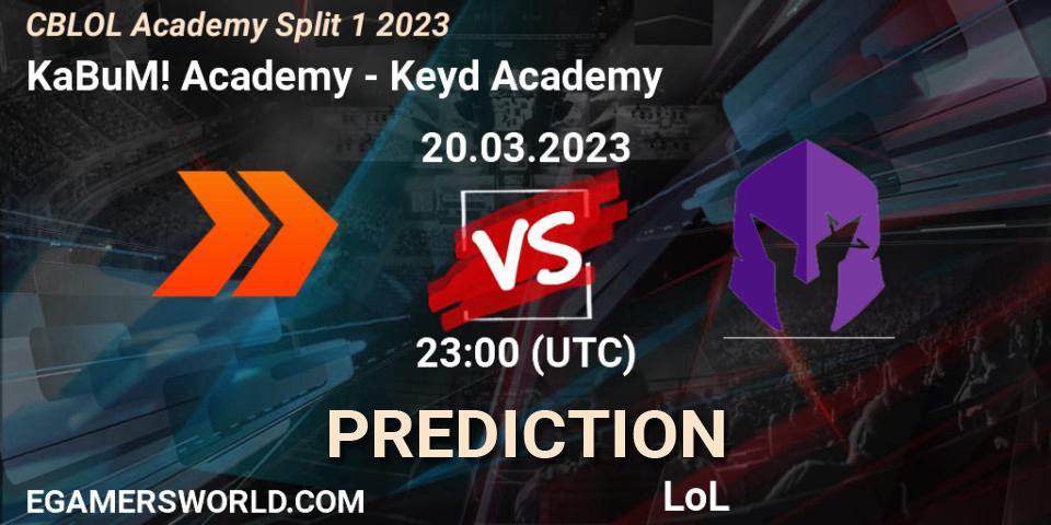 KaBuM! Academy vs Keyd Academy: Match Prediction. 20.03.2023 at 23:00, LoL, CBLOL Academy Split 1 2023