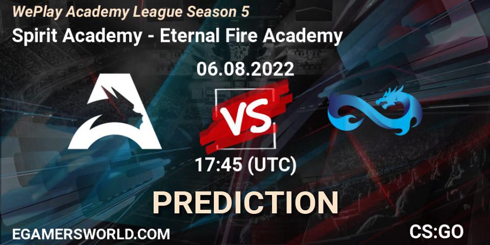 Spirit Academy vs Eternal Fire Academy: Match Prediction. 06.08.22, CS2 (CS:GO), WePlay Academy League Season 5