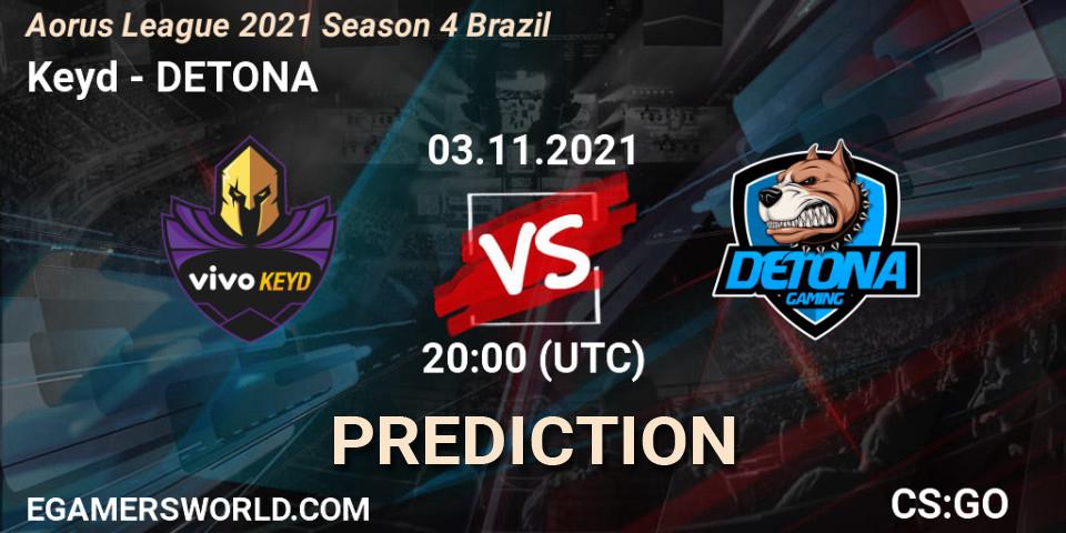 Keyd vs DETONA: Match Prediction. 03.11.21, CS2 (CS:GO), Aorus League 2021 Season 4 Brazil