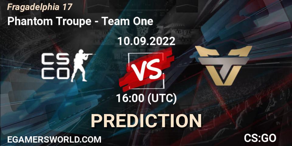 Phantom Troupe vs Team One: Match Prediction. 10.09.2022 at 16:00, Counter-Strike (CS2), Fragadelphia 17