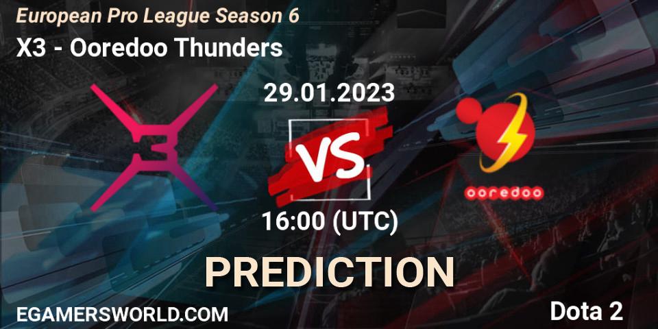 X3 vs Ooredoo Thunders: Match Prediction. 29.01.23, Dota 2, European Pro League Season 6