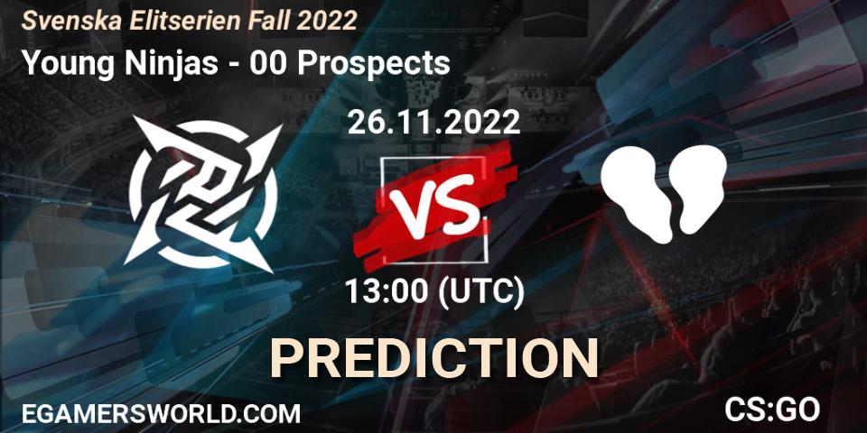 Young Ninjas vs 00 Prospects: Match Prediction. 26.11.2022 at 13:15, Counter-Strike (CS2), Svenska Elitserien Fall 2022