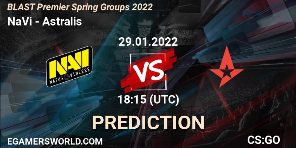 NaVi vs Astralis: Match Prediction. 29.01.2022 at 18:15, Counter-Strike (CS2), BLAST Premier Spring Groups 2022