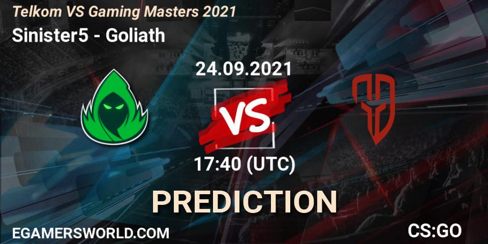Sinister5 vs Goliath: Match Prediction. 24.09.21, CS2 (CS:GO), Telkom VS Gaming Masters 2021