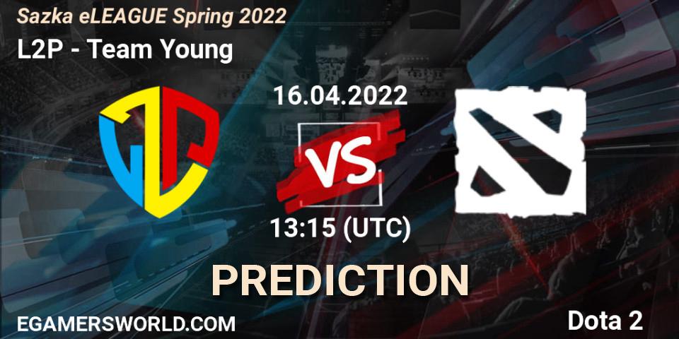 L2P vs Team Young: Match Prediction. 16.04.2022 at 13:15, Dota 2, Sazka eLEAGUE Spring 2022