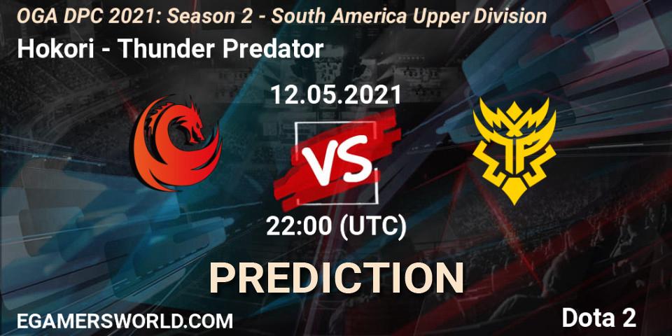 Hokori vs Thunder Predator: Match Prediction. 12.05.2021 at 22:00, Dota 2, OGA DPC 2021: Season 2 - South America Upper Division