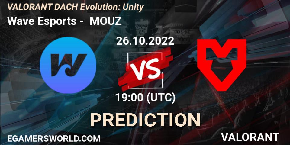 Wave Esports vs MOUZ: Match Prediction. 26.10.2022 at 19:25, VALORANT, VALORANT DACH Evolution: Unity