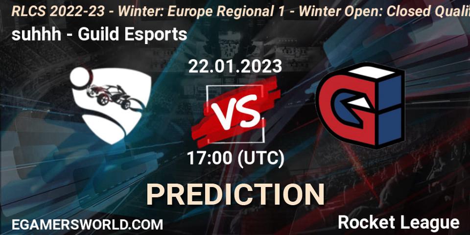 suhhh vs Guild Esports: Match Prediction. 22.01.2023 at 17:00, Rocket League, RLCS 2022-23 - Winter: Europe Regional 1 - Winter Open: Closed Qualifier