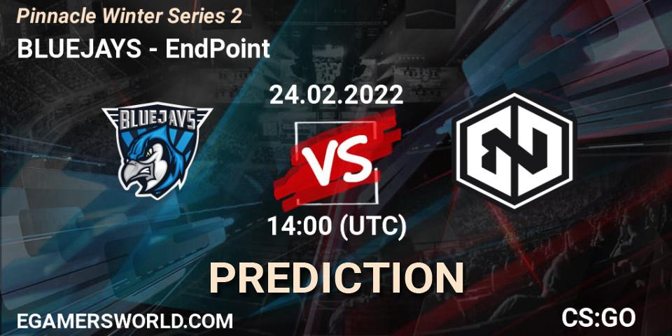 BLUEJAYS vs EndPoint: Match Prediction. 24.02.2022 at 14:00, Counter-Strike (CS2), Pinnacle Winter Series 2