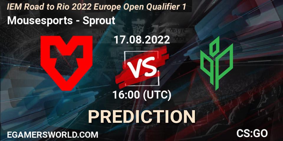 Mousesports vs Sprout: Match Prediction. 17.08.2022 at 16:00, Counter-Strike (CS2), IEM Road to Rio 2022 Europe Open Qualifier 1