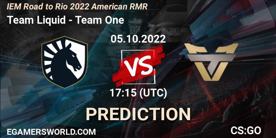 Team Liquid vs Team One: Match Prediction. 05.10.22, CS2 (CS:GO), IEM Road to Rio 2022 American RMR