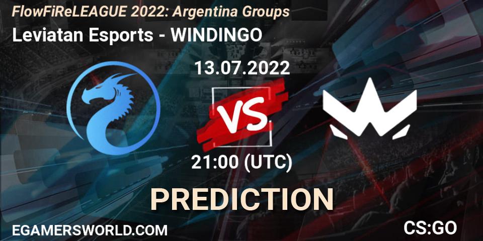 Leviatan Esports vs WINDINGO: Match Prediction. 13.07.2022 at 21:00, Counter-Strike (CS2), FlowFiReLEAGUE 2022: Argentina Groups