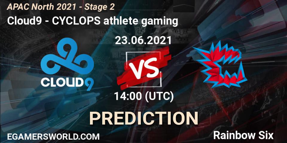 Cloud9 vs CYCLOPS athlete gaming: Match Prediction. 23.06.2021 at 14:00, Rainbow Six, APAC North 2021 - Stage 2