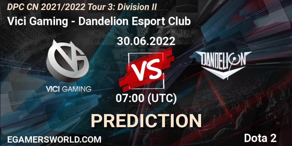 Vici Gaming vs Dandelion Esport Club: Match Prediction. 01.07.2022 at 06:59, Dota 2, DPC 2021/2022 China Tour 3: Division I