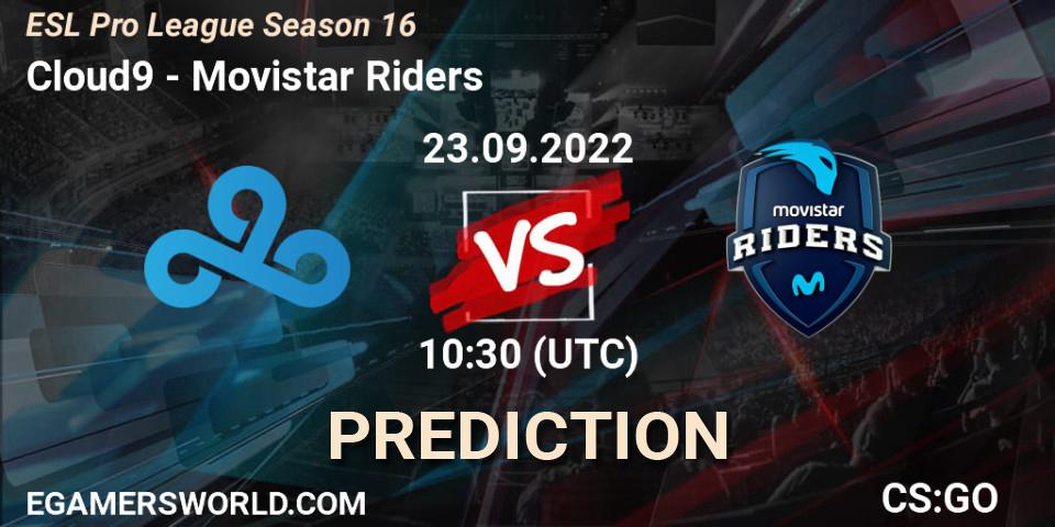 Cloud9 vs Movistar Riders: Match Prediction. 23.09.22, CS2 (CS:GO), ESL Pro League Season 16
