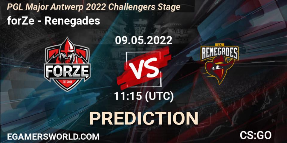 forZe vs Renegades: Match Prediction. 09.05.22, CS2 (CS:GO), PGL Major Antwerp 2022 Challengers Stage
