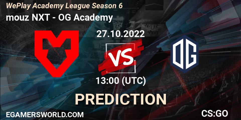 mouz NXT vs OG Academy: Match Prediction. 28.10.2022 at 11:50, Counter-Strike (CS2), WePlay Academy League Season 6