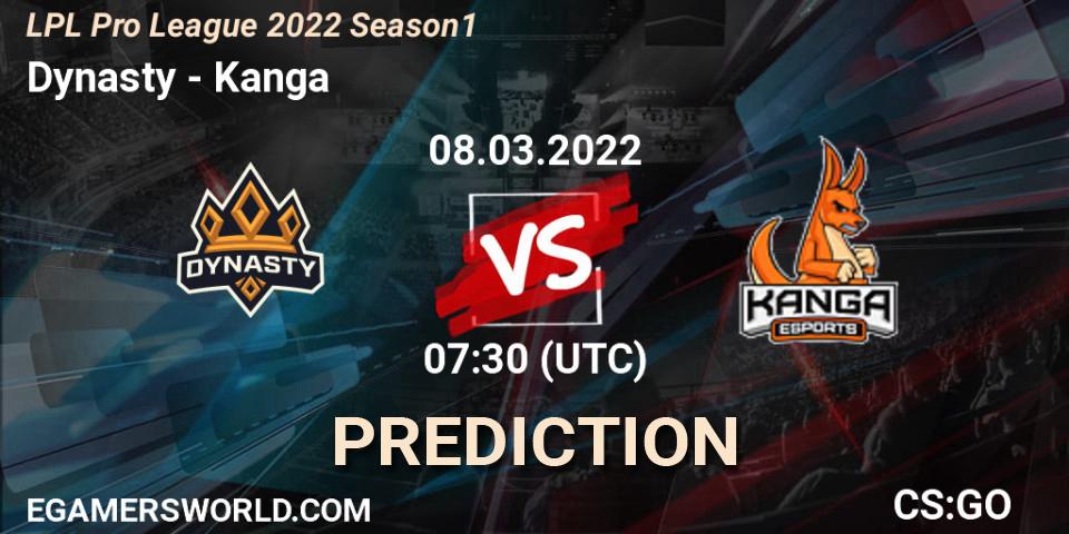Dynasty vs Kanga: Match Prediction. 09.03.2022 at 07:30, Counter-Strike (CS2), LPL Pro League 2022 Season 1