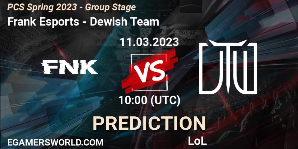 Frank Esports vs Dewish Team: Match Prediction. 18.02.2023 at 11:15, LoL, PCS Spring 2023 - Group Stage