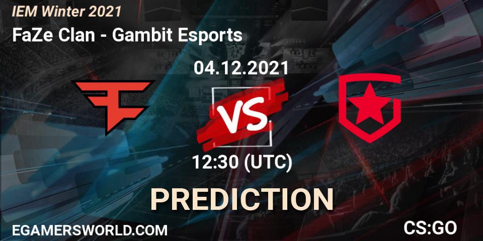 FaZe Clan vs Gambit Esports: Match Prediction. 04.12.21, CS2 (CS:GO), IEM Winter 2021