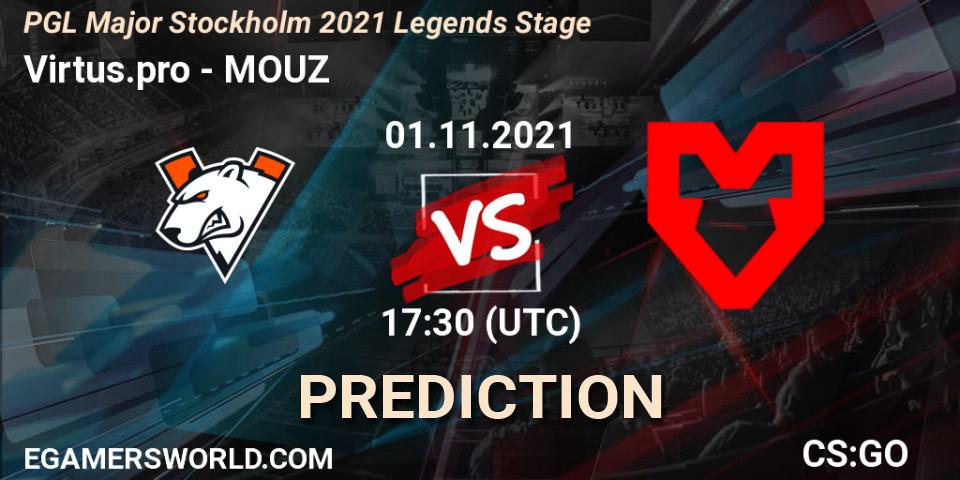 Virtus.pro vs MOUZ: Match Prediction. 01.11.2021 at 17:35, Counter-Strike (CS2), PGL Major Stockholm 2021 Legends Stage