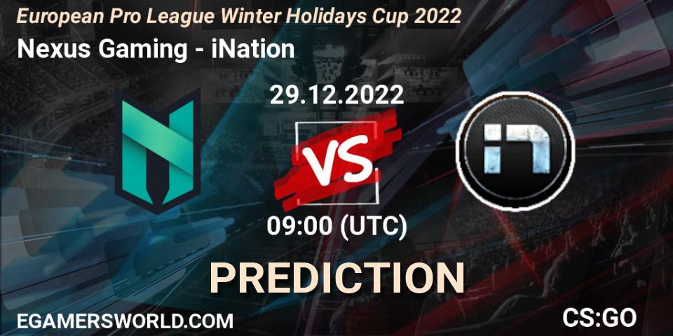 Nexus Gaming vs iNation: Match Prediction. 29.12.22, CS2 (CS:GO), European Pro League Winter Holidays Cup 2022