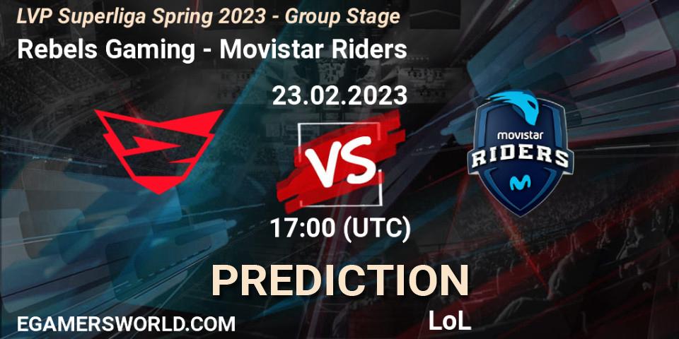 Rebels Gaming vs Movistar Riders: Match Prediction. 23.02.2023 at 20:00, LoL, LVP Superliga Spring 2023 - Group Stage
