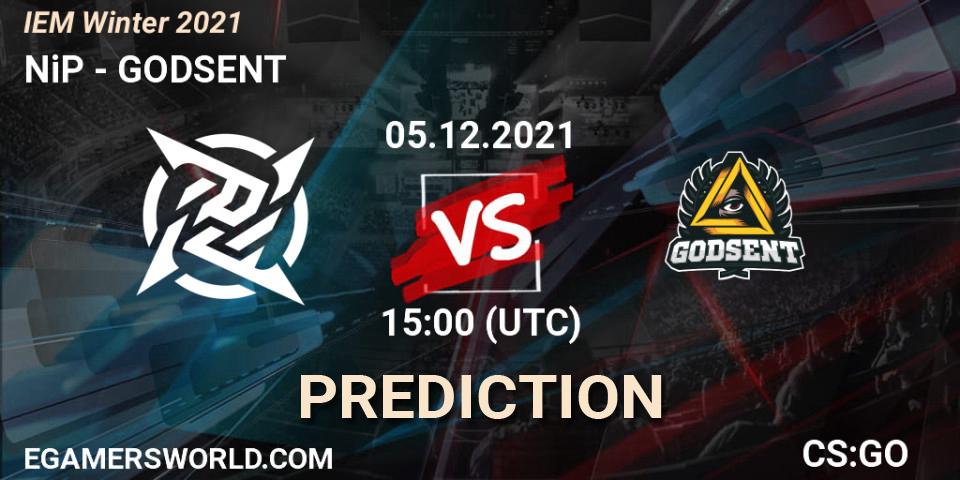 NiP vs GODSENT: Match Prediction. 05.12.21, CS2 (CS:GO), IEM Winter 2021