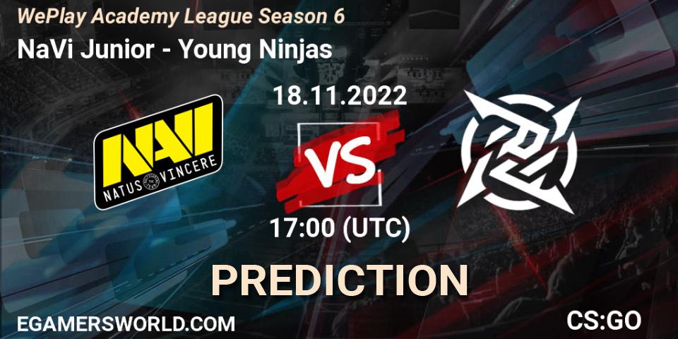 NaVi Junior vs Young Ninjas: Match Prediction. 19.11.22, CS2 (CS:GO), WePlay Academy League Season 6