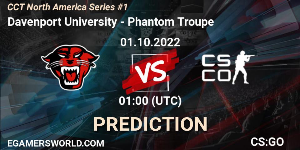 Davenport University vs Phantom Troupe: Match Prediction. 01.10.2022 at 01:00, Counter-Strike (CS2), CCT North America Series #1