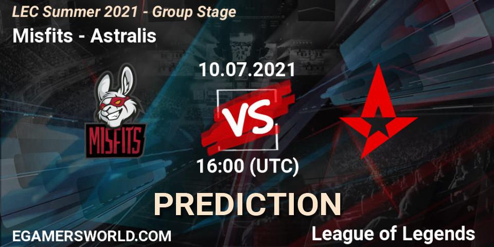 Misfits vs Astralis: Match Prediction. 19.06.2021 at 16:00, LoL, LEC Summer 2021 - Group Stage
