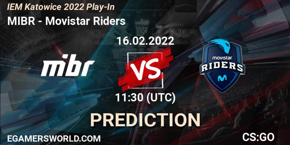 MIBR vs Movistar Riders: Match Prediction. 16.02.2022 at 11:30, Counter-Strike (CS2), IEM Katowice 2022 Play-In