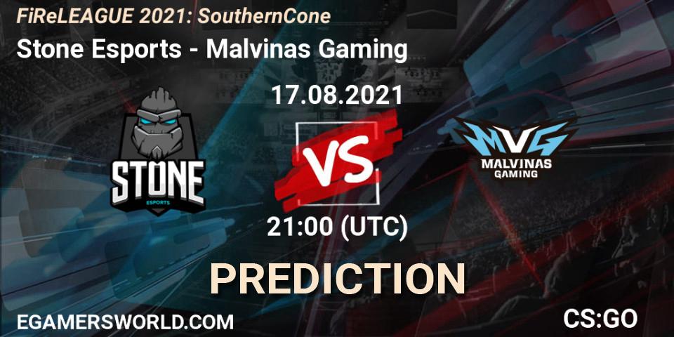 Stone Esports vs Malvinas Gaming: Match Prediction. 17.08.2021 at 21:10, Counter-Strike (CS2), FiReLEAGUE 2021: Southern Cone