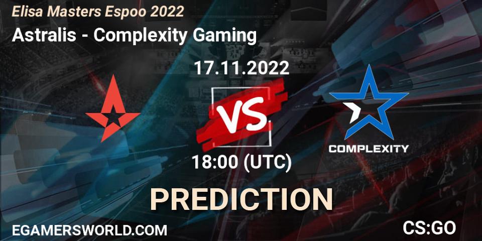 Astralis vs Complexity Gaming: Match Prediction. 17.11.22, CS2 (CS:GO), Elisa Masters Espoo 2022