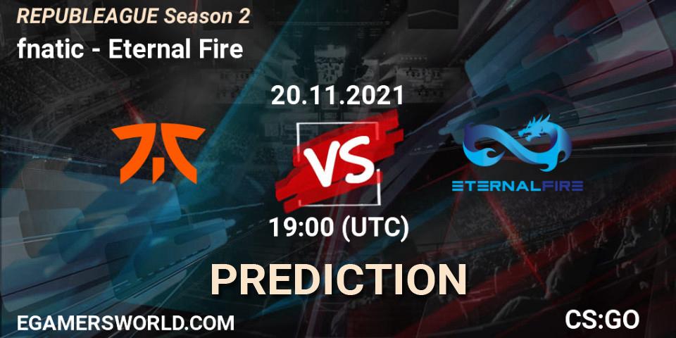 fnatic vs Eternal Fire: Match Prediction. 20.11.2021 at 19:00, Counter-Strike (CS2), REPUBLEAGUE Season 2