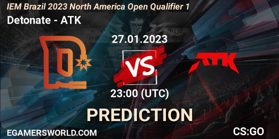 Detonate vs ATK: Match Prediction. 27.01.23, CS2 (CS:GO), IEM Brazil Rio 2023 North America Open Qualifier 1