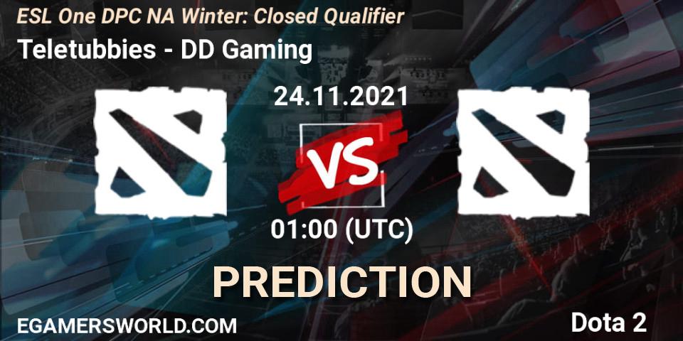 Teletubbies vs DD Gaming: Match Prediction. 25.11.21, Dota 2, DPC 2022 Season 1: North America - Closed Qualifier (ESL One Winter 2021)