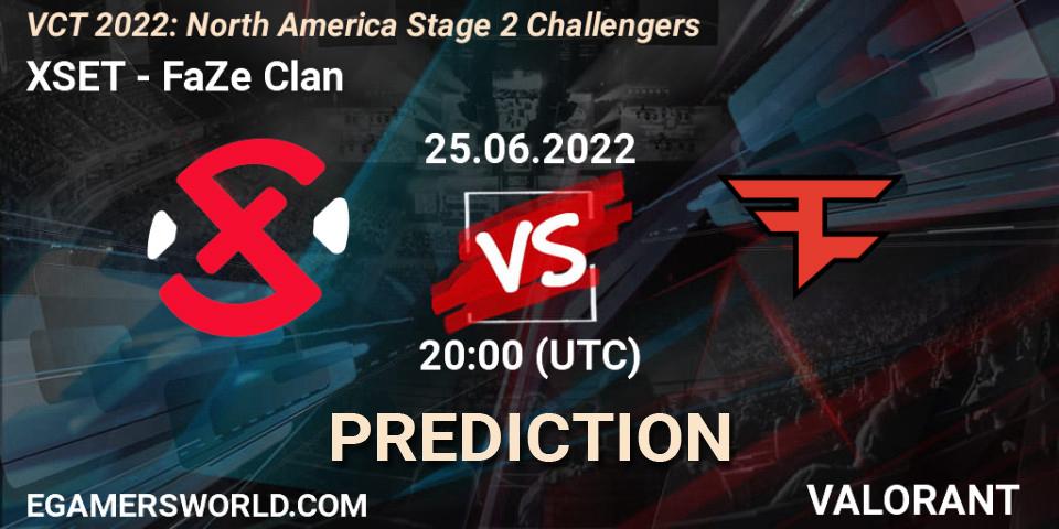 XSET vs FaZe Clan: Match Prediction. 25.06.22, VALORANT, VCT 2022: North America Stage 2 Challengers