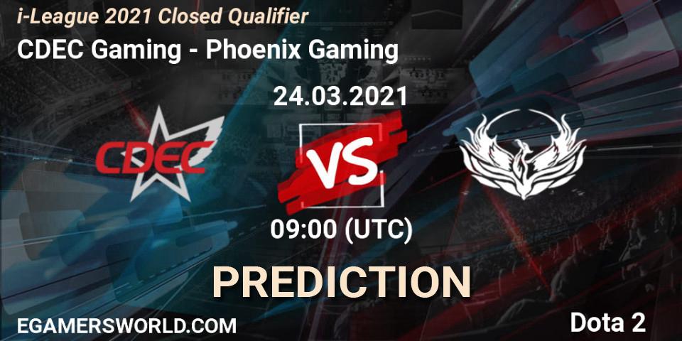 CDEC Gaming vs Phoenix Gaming: Match Prediction. 24.03.2021 at 07:40, Dota 2, i-League 2021 Closed Qualifier