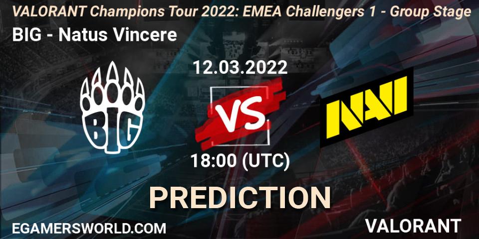 BIG vs Natus Vincere: Match Prediction. 12.03.2022 at 18:25, VALORANT, VCT 2022: EMEA Challengers 1 - Group Stage