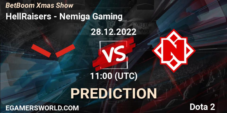 HellRaisers vs Nemiga Gaming: Match Prediction. 28.12.2022 at 11:01, Dota 2, BetBoom Xmas Show