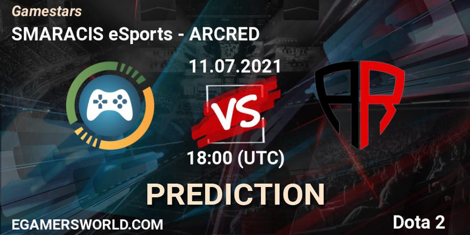 SMARACIS eSports vs ARCRED: Match Prediction. 11.07.2021 at 17:05, Dota 2, Gamestars