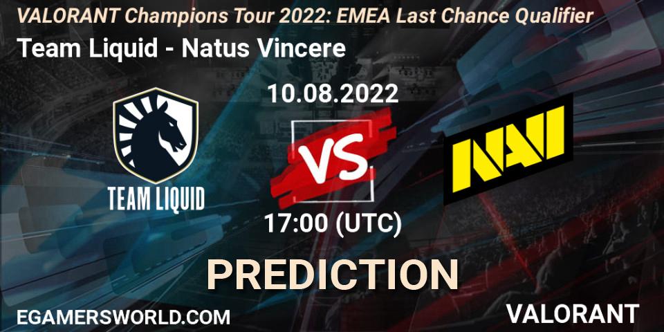Team Liquid vs Natus Vincere: Match Prediction. 10.08.22, VALORANT, VCT 2022: EMEA Last Chance Qualifier