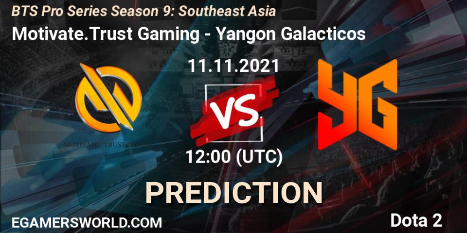 Motivate.Trust Gaming vs Yangon Galacticos: Match Prediction. 11.11.2021 at 11:12, Dota 2, BTS Pro Series Season 9: Southeast Asia