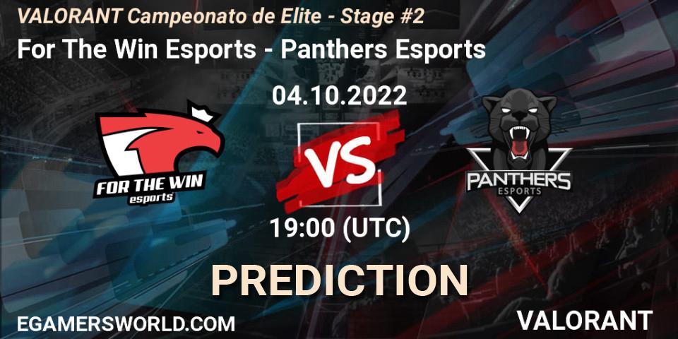 For The Win Esports vs Panthers Esports: Match Prediction. 04.10.2022 at 19:00, VALORANT, VALORANT Campeonato de Elite - Stage #2
