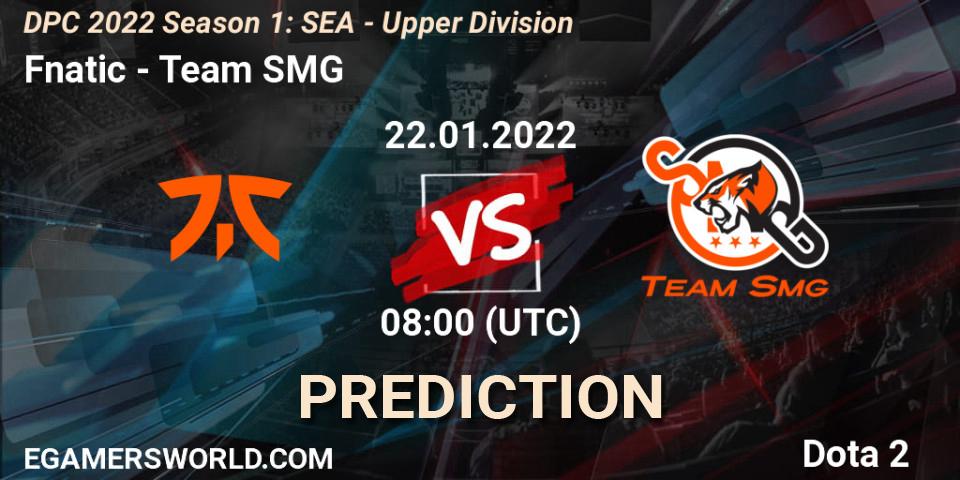 Fnatic vs Team SMG: Match Prediction. 22.01.2022 at 09:37, Dota 2, DPC 2022 Season 1: SEA - Upper Division