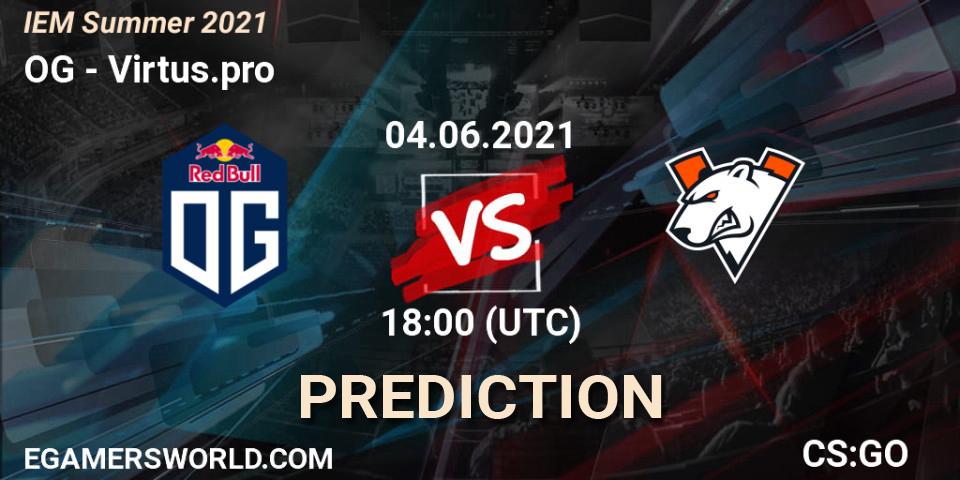 OG vs Virtus.pro: Match Prediction. 04.06.2021 at 18:45, Counter-Strike (CS2), IEM Summer 2021