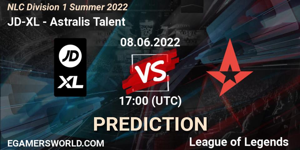 JD-XL vs Astralis Talent: Match Prediction. 08.06.2022 at 17:00, LoL, NLC Division 1 Summer 2022